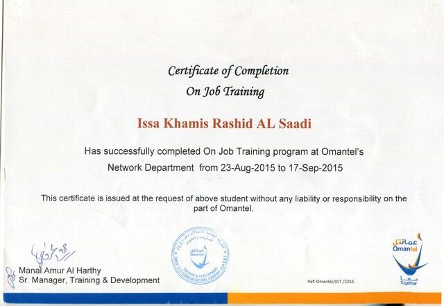 On-the-Job Training — Network Department